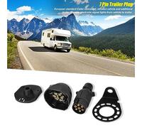 7Pin Trailer Plug Connector Adapter for Trailer Caravan 12N Socket Bracket Towbar for New Towbars or Replacement, Durable Brass Pins for Vehicle to Lights Transfer, Ideal for Enthusiasts