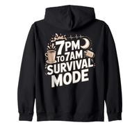 7pm To 7am Survival Mode Night Shift Nurse Zip Hoodie