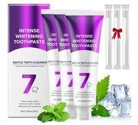 7Pro Intensive Whitening Toothpaste, 7 Probiotics Formula for Deep Whitening, 120G Purple Whitening Toothpaste for Adults, Whitening Stain Removal Gel, Gentle & Long-Lasting (3 Set, 120G)