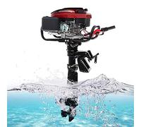 7Ps 4-Stroke Outboard Engine Four-Stroke Petrol Engine Fishing Boat Engine 196CC Outboard Engine Air Cooling Air Cooling System Boat Hand Start Motor Boat Engine Petrol Outboard Engine Dinghy Air Cool