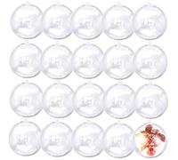 7Queen 4inch Large Clear Ball Ornaments, 20PCS Clear Plastic Fillable Christmas Balls Shatterproof Ornament Bauble for DIY Crafts Wedding Party Decor Holiday Home Decor (20, 4 inch)