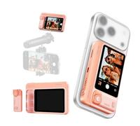 7RYMS Qshot V2 Pro Selfie Monitor Screen for iPhone Android, Rear Camera Screen with Wireless 4K 30fps/Wired 60fps, Wireless Remote, Magnetic Back Camera Monitor for Vlog, Live Stream,TikTok(Pink)