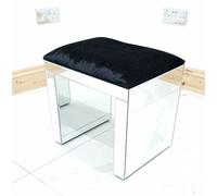 7seas Dressing Table Handmade Stool Black Crushed Velvet seat For Hollywood Vanity in Silver 7seas Silver