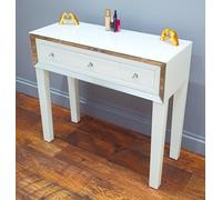 7seas Dressing Table Handmade White Glass 3 Drawers Console for Hollywood Mirrored Makeup Vanity 7seas White