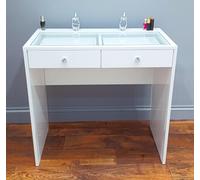 7seas Dressing Table Pro See-Through Top High-Gloss for Hollywood Mirror Makeup Vanity in White 7seas White