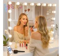 7Seas Hollywood Led Makeup Mirror 80×63Cm - Usb Ports Bluetooth & Touch Screen - Wall Tabletop In White White One Size