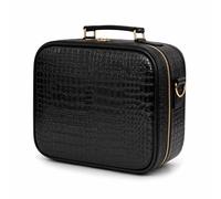 7seas Hollywood LED Makeup Travel Case Touch Mirror & Dividers - Textured Black