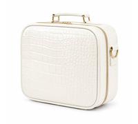 7Seas Hollywood Led Makeup Travel Case Touch Mirror & Dividers - Textured White White