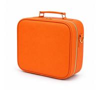 7seas Hollywood LED Makeup Travel Case with Touch Mirror & Adjustable Dividers Orange