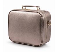 7seas Hollywood LED Makeup Travel Case with Touch Mirror & Adjustable Dividers Silver