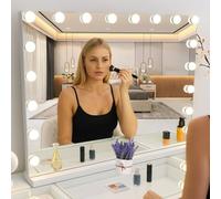 7seas Hollywood Vanity 80x63cm MakeUp Mirror 18 LED Lights USB Ports - Tabletop Wall in White