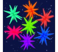 7Set 7Colors UV Neon Balloons Kit,Neon Foil Explosion Star Balloons,Black Light Fluorescent Foil Balloon,Glow in The Dark Party Supplies,Glow Party Decorations Perfect For Home,Birthday, Wedding,Party