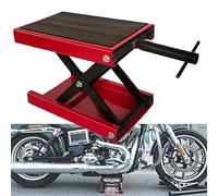 7Sevenjokers 1100 LB Motorbike Stand Lift Jack, Adjustable Motorcycle Table Wide Deck Hoist Center Scissor Heavy Duty Steel Dirt Bike Black+Red