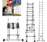 7Sevenjokers Aluminium Telescopic Folding Ladder 5 Metre with Stabilizer, 16.5ft Max Load 330lbs