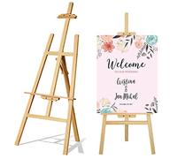 7Sevenjokers Display Easel Stand for Wedding Sign & Poster, Painting Artist, Drawing Kids, Wooden Artist Studio Easel, Adjustable Holder (1.5m/59 Inch)