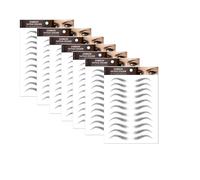 7Sheets Eyebrow Tattoo Stickers - 4D Hair-like, Waterproof, Natural Fake Eyebrows - Long Lasting Grooming & Shaping - Perfect for Women & Girls (Brown, Black)