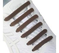 7STROBBS 2 PAIRS No Tie Elastic Laces, Easy Silicone Shoelaces for Trainers Sport Running Walking Boots, Tieless Air Force Shoe Lace for Kids Brown