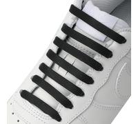 7STROBBS 2 PAIRS No Tie Elastic Laces, Easy Silicone Shoelaces for Trainers Sport Running Walking Boots, Tieless Air Force Shoe Lace for Kids Black