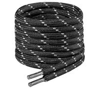 7STROBBS 2 PAIRS Strong Work Boot Laces, Heavy Duty Round Shoelaces for Walking Boots, Trainers Shoes, Hiking Boots, Safety Boots, Thick Shoe Lace Black White 100CM