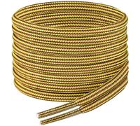 7STROBBS 2 PAIRS Strong Work Boot Laces, Heavy Duty Round Shoelaces for Walking Boots, Trainers Shoes, Hiking Boots, Safety Boots, Thick Shoe Lace Yellow Brown 100CM