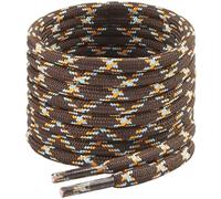 7STROBBS 2 PAIRS Strong Work Boot Laces, Heavy Duty Round Shoelaces for Walking Boots, Trainers Shoes, Hiking Boot, Safety Boots, Thick Shoe Lace (Brown Yellow+Blue 180CM)