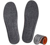 7STROBBS Thermal Memory Foam Insoles for Men Women, Warm Felt Inner Soles, Cushion Fleece Wool Inserts for Winter Shoes, Slippers, Welly, Snow Walking Boots Grey UK 3