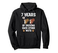 7th 7-Years Seven Wedding Anniversary Funny Couple Him Her Pullover Hoodie
