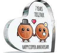 7th Anniversary Acrylic Heart Plaque for Wife or Husband