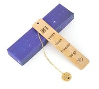 7th Anniversary Bookmark Gift, Stainless Steel Anniversary Keepsake Romantic Wedding Book Mark for Husband Wife Boyfriend Girlfriend Him & Her (Gold)