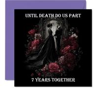 7th Anniversary Card for Women Men - Until Death Do Us Part - Happy 7 Year Anniversary Card for Boyfriend Girlfriend Partner Wife, 145mm Wedding Anniversaries Greeting Cards