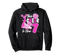 7th Bday Girl This Little Cheerleader Is Now 7 Year Old Pullover Hoodie