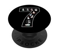 7th Birthday 7 Year Old Silly Goose Girls Animal PopSockets Adhesive PopGrip