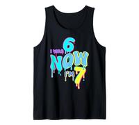 7th Birthday Boy Drip I was 6 Now 7 Years Old Bday ice Tank Top
