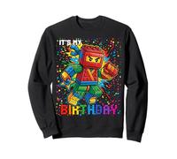 7th Birthday Boy Ninja Brick Block Master Builder 7 Year Kid Sweatshirt