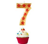7th Birthday Candles Number 7 Candles Anime Stars Happy Birthday Candle Premium Wax & 3D Diamond Design Anime Themed Cake Topper Decorations for Boy Husband Birthday Party Celebration Supplie