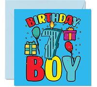 7th Birthday Card Boy - Birthday Boy - Card 7 Year Old Boy, Boys Cards for Him, 145mm Greeting for Son Brother Grandson Nephew Cousin God Son