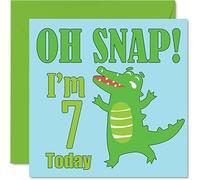 7th Birthday Card Boy, Oh Snap Crocodile