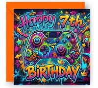 7th Birthday Card for Boys - Gamer Themed Design | For Son Grandson Nephew, 7 Year Old Birthday Card, UK Made
