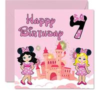7th Birthday Card Girl - Fantasy Castle Mouse - Happy Birthday Card 7 Year Old Girl, Girls Cards for Her, 145mm Greeting for Daughter, Niece, Granddaughter, Sister, God Daughter