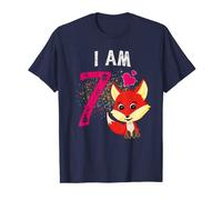 7th Birthday Fox Gift for 7 Year Old I am 7 T-Shirt T-Shirt