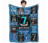 7th Birthday Game Gifts for Boys, 7 Year Old Gift for Boys, 7th Birthdays Decorations for Boy, Kids Game Theme Blankets 60 x 50 Inches for Boy Birthdays Gaming Gift Night Room Decor