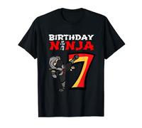 7th Birthday Gift Seven Vintage Ninja Birthday 7 Year Old T-Shirt