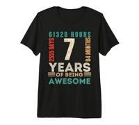 7th Birthday Hours Days Months 7 Years Old Bday Premium T-Shirt