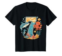 7th Birthday Ocean Sea Animals Cool Vintage Birthday T-Shirt