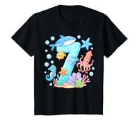 7th Birthday Ocean Sea Animals Cute Birthday T-Shirt