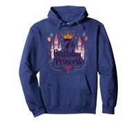 7th Birthday Princess: Royal Castle Celebration Pullover Hoodie, Adult Unisex, Navy, S