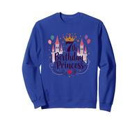 7th Birthday Princess: Royal Castle Celebration Sweatshirt, Adult Unisex, Royal Blue, S