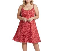 7th Element Women's Plus Size Slip Dress, Spaghetti Strap Summer Cami Sundress & Nightgown, Under Dresses & Beach Cover-up, F1 - Red Polka Dot, XXL