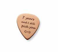 7th Gift - Solid Copper Guitar Pick - “7 Years and I Still Pick You” - Engraved Plectrum for Husband, Wife, or Music Lover (1)