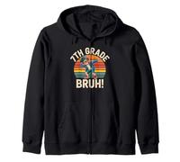 7th Grade Bruh Dabbing Boy Seventh Grade Squad Boy Student Zip Hoodie